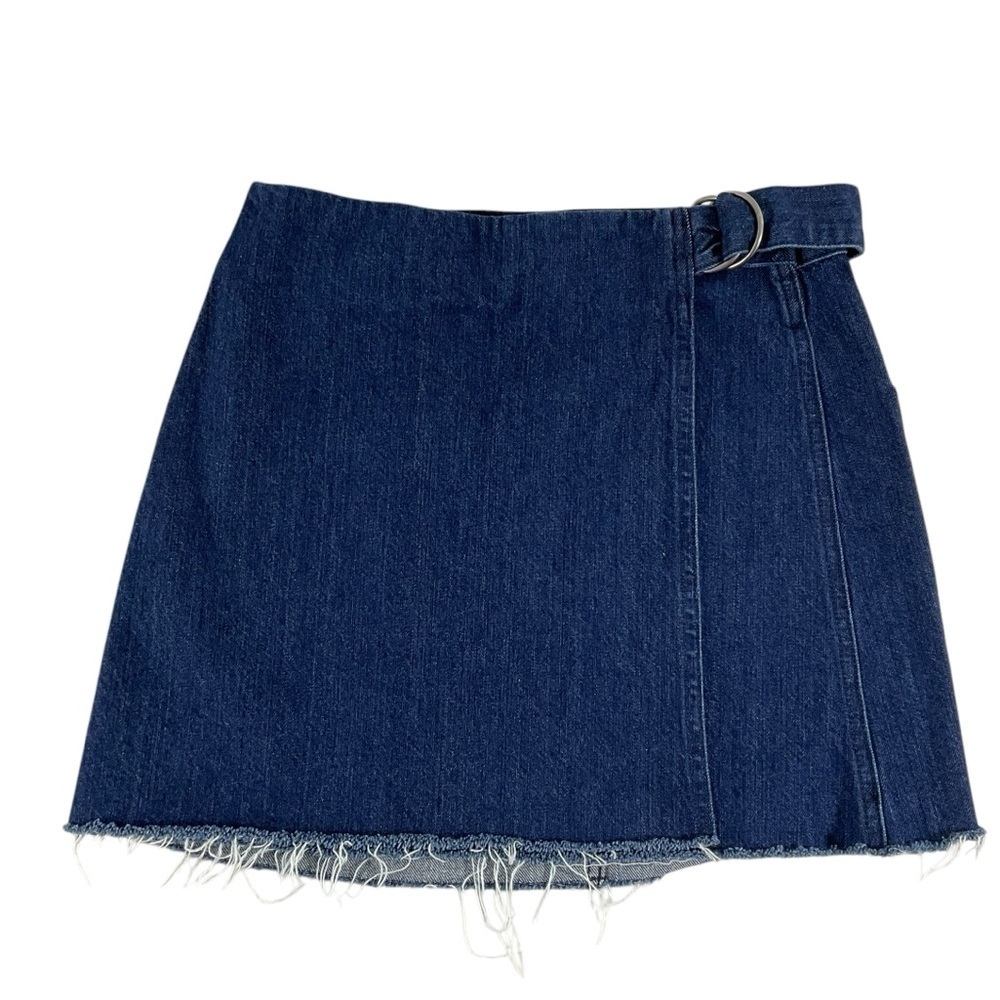 Madewell Denim Raw-Hem Mini Wrap Skirt Style #K2659 Size 2
